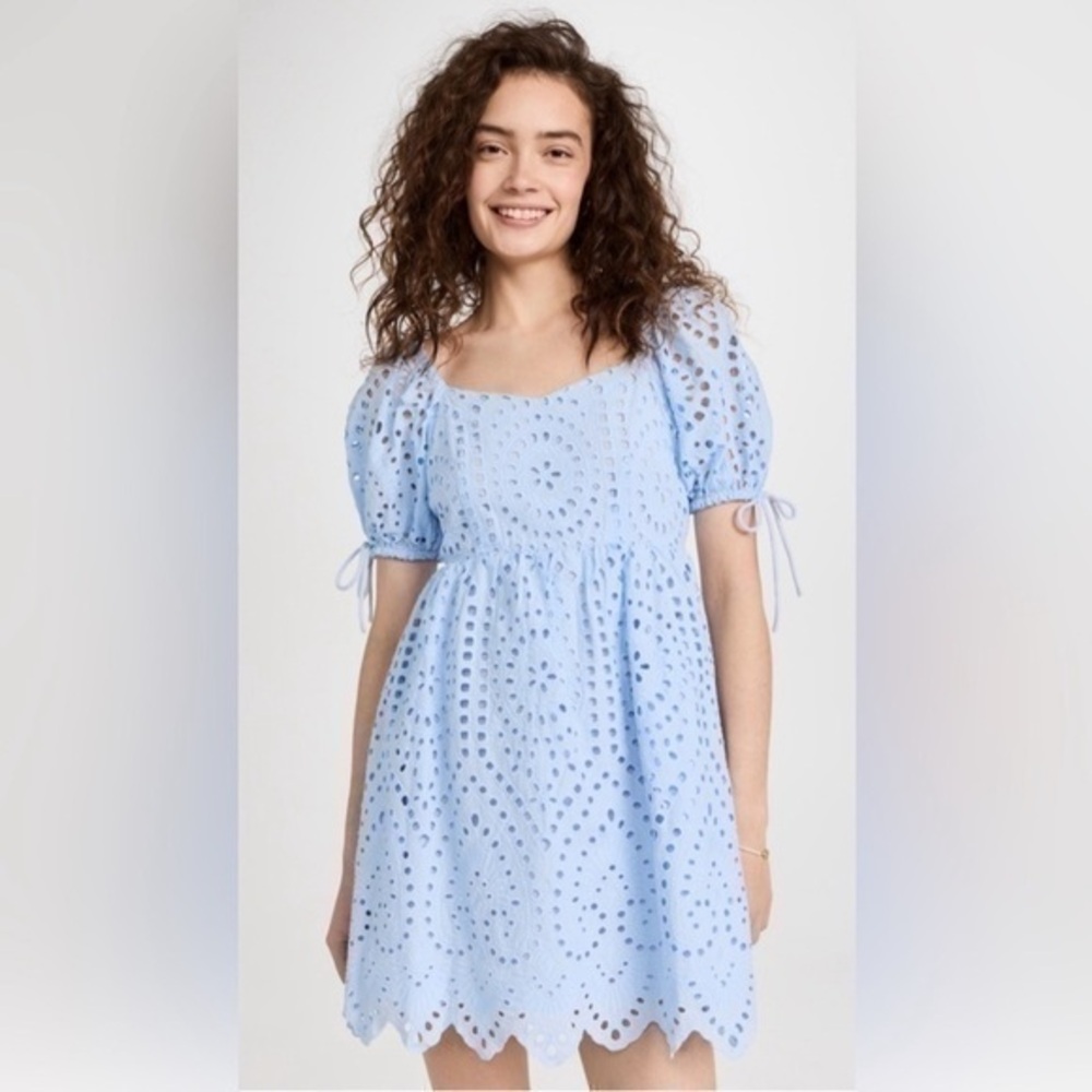 English Factory Eyelet Scalloped Mini Dress